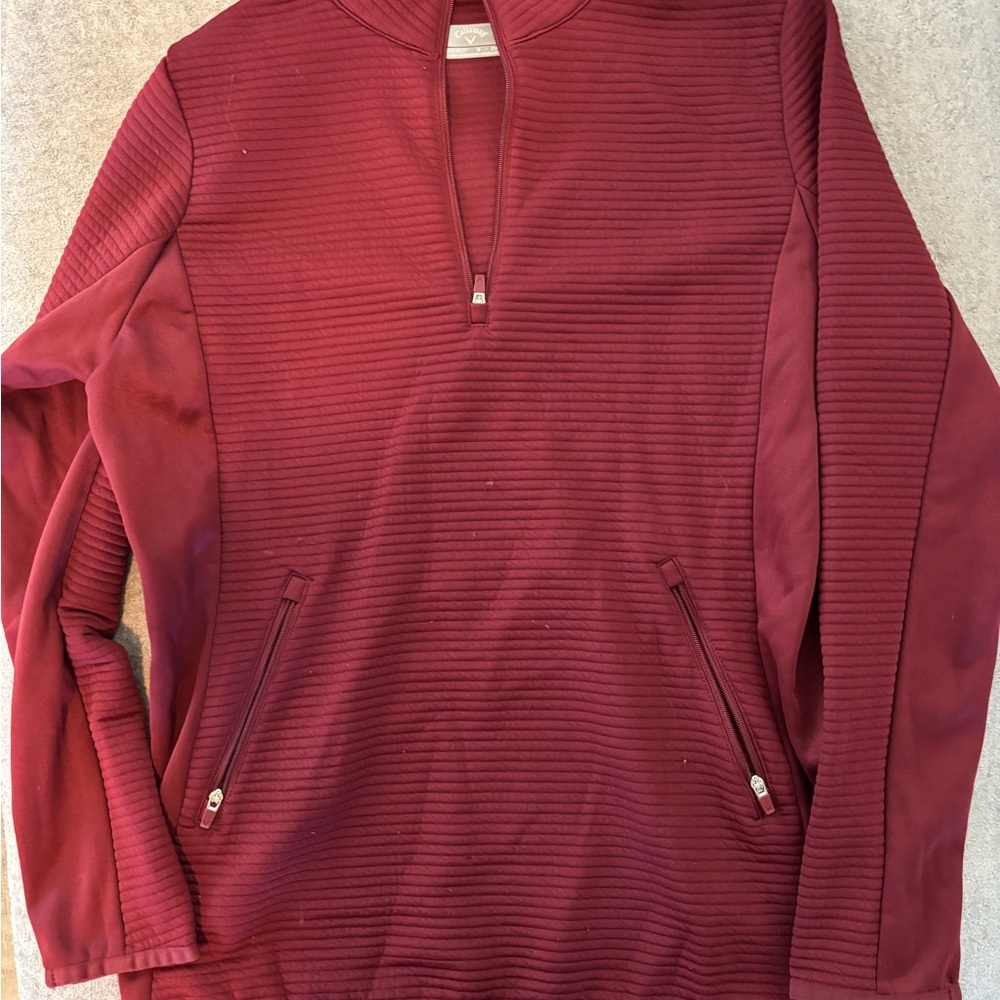 Callaway Men's Maroon Zip-Up Sweater